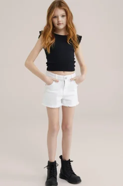 Meisjes cropped top met ruches