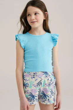 Meisjes cropped top met ruches