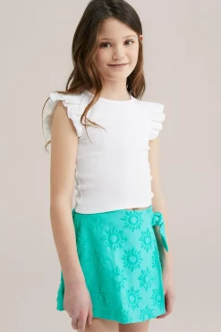 Meisjes cropped top met ruches