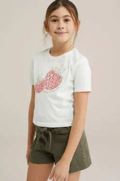 Meisjes cropped T-shirt met embroidery