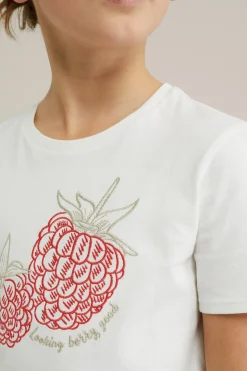 Meisjes cropped T-shirt met embroidery