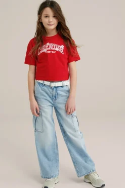 Meisjes cropped T-shirt met emroidery