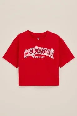 Meisjes cropped T-shirt met emroidery