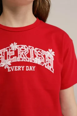 Meisjes cropped T-shirt met emroidery