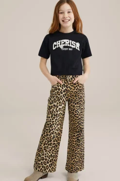 Meisjes cropped T-shirt met emroidery