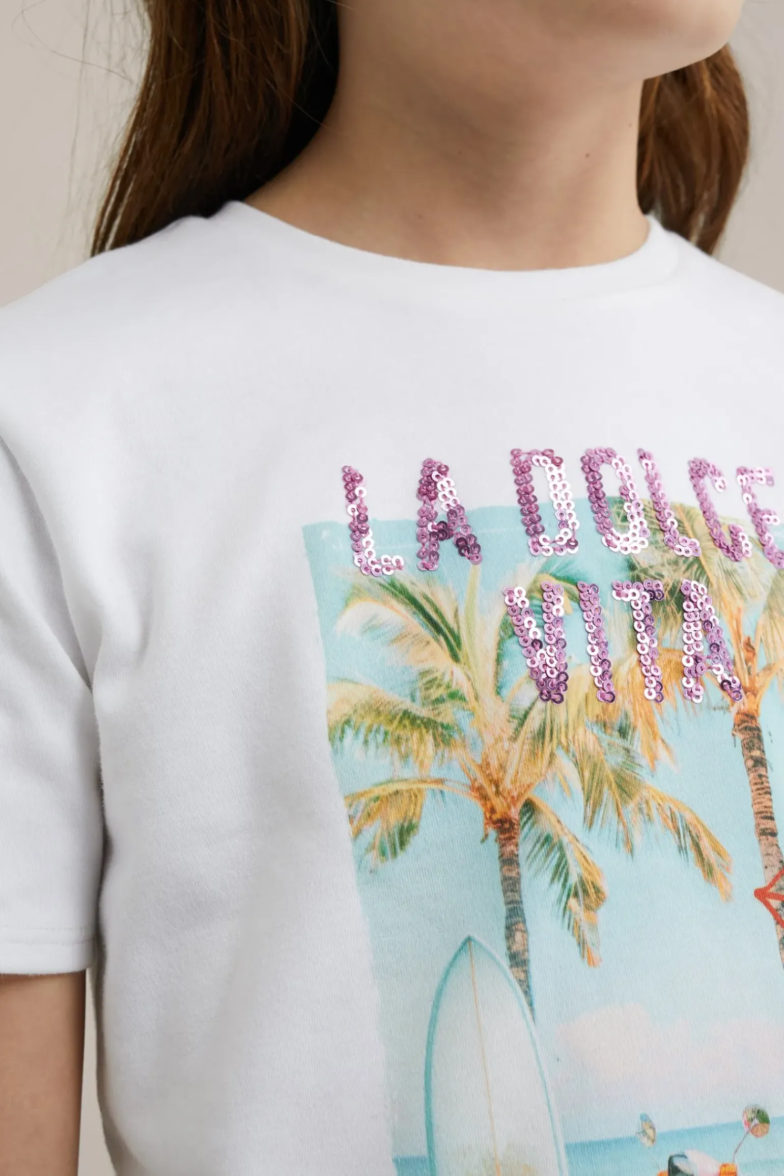 Meisjes cropped T-shirt met embroidery, 2- pack