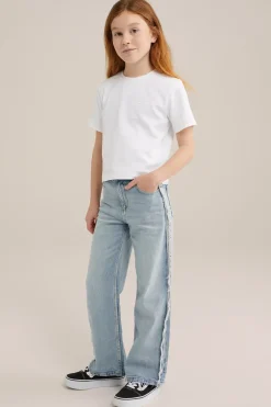 Meisjes cropped T-shirt met embroidery, 2- pack