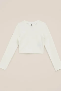 Meisjes cropped T-shirt van ribstof