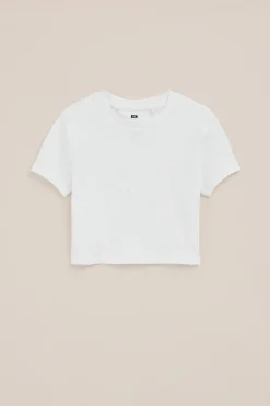 Meisjes cropped T-shirt van ribstof