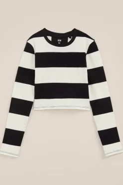 Meisjes cropped T-shirt van ribstof