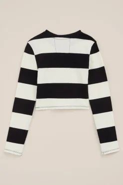 Meisjes cropped T-shirt van ribstof