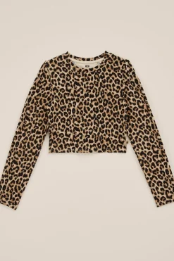 Meisjes cropped T-shirt van ribstof