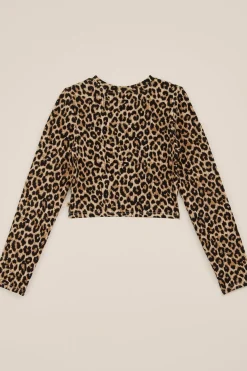 Meisjes cropped T-shirt van ribstof