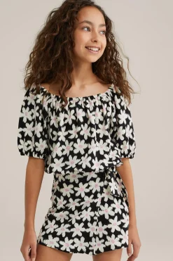 Meisjes crop top met dessin