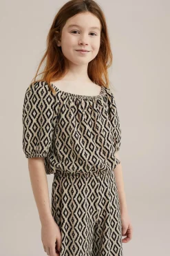 Meisjes crop top met dessin