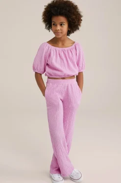 Meisjes crop top met structuur