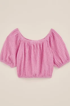 Meisjes crop top met structuur