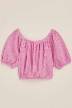 Meisjes crop top met structuur