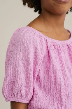 Meisjes crop top met structuur