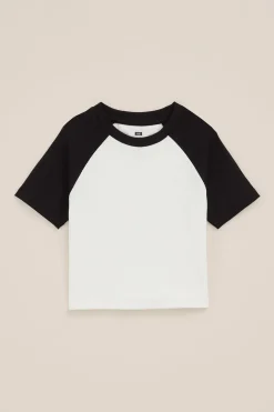Meisjes crop T-shirt van ribstof