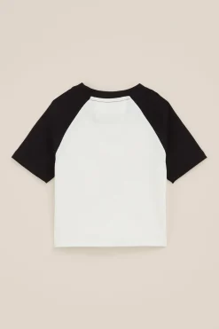 Meisjes crop T-shirt van ribstof