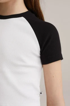Meisjes crop T-shirt van ribstof