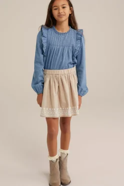 Meisjes denim blouse
