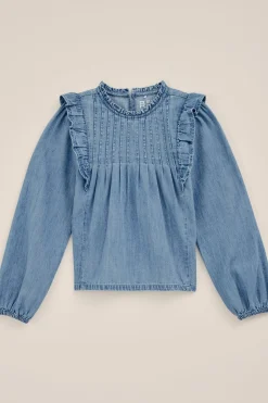 Meisjes denim blouse