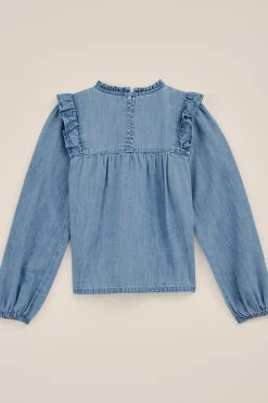 Meisjes denim blouse