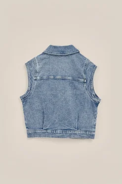 Meisjes denim gilet