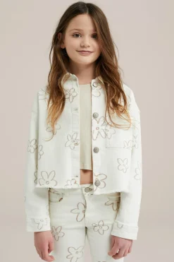 Meisjes denim jas met dessin