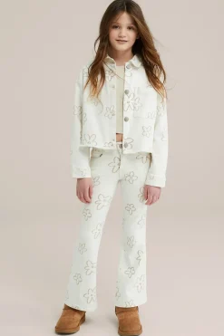 Meisjes denim jas met dessin