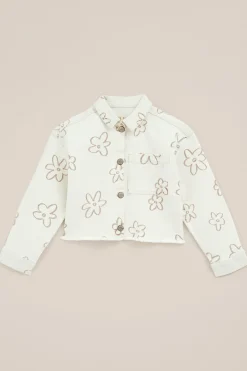 Meisjes denim jas met dessin