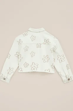 Meisjes denim jas met dessin