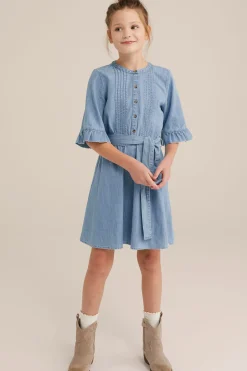 Meisjes denim jurk
