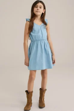 Meisjes denim jurk