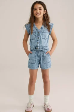 Meisjes denim playsuit