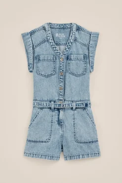 Meisjes denim playsuit