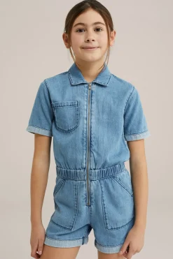 Meisjes denim playsuit