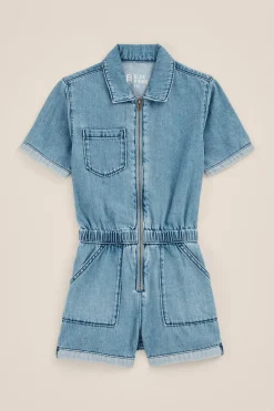 Meisjes denim playsuit