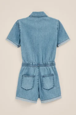 Meisjes denim playsuit