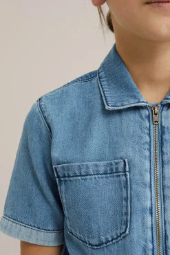 Meisjes denim playsuit
