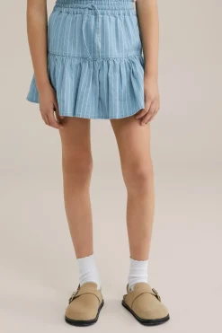 Meisjes denim skort met streep dessin