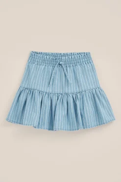 Meisjes denim skort met streep dessin