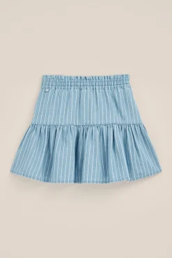 Meisjes denim skort met streep dessin