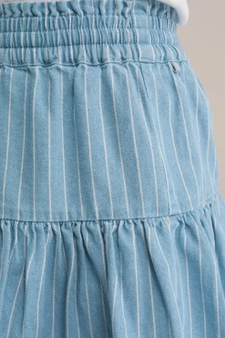 Meisjes denim skort met streep dessin