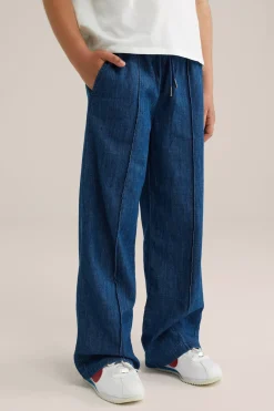 Meisjes denim straight fit broek