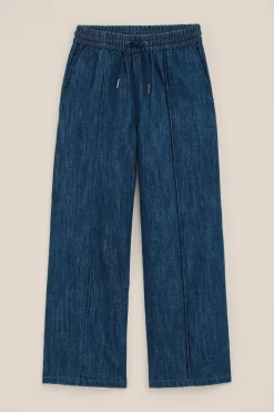 Meisjes denim straight fit broek