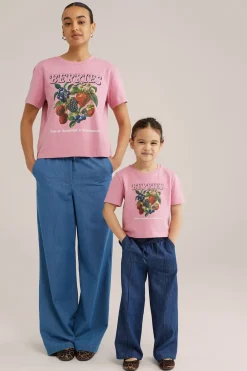 Meisjes denim straight fit broek