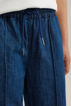 Meisjes denim straight fit broek